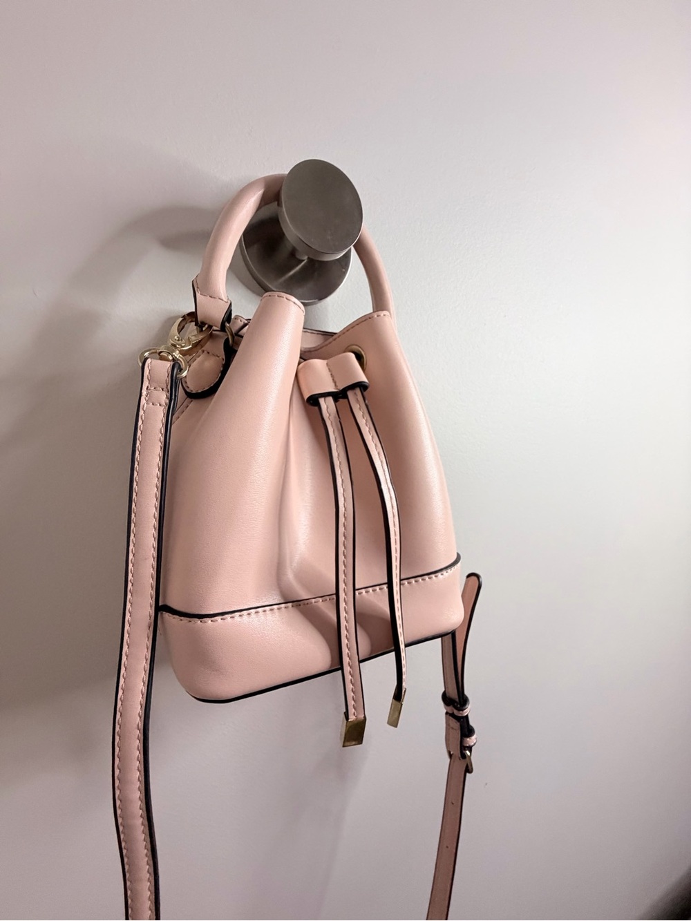 Forever 21 Blush Pink Drawstring Mini Bucket Bag - Picture 3 of 4